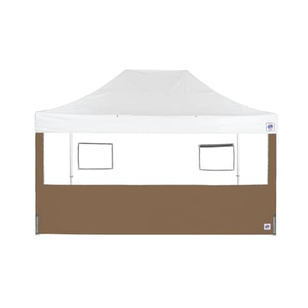 E-Z Up TAA Compliant Food Booth Sidewall with 2 Serving Windows, 15' W x 15' H, Coyote Brown SW3FB15FXTMC2WCB